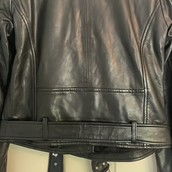 *NEW* Stradivarius Leather Biker Jacket: Never worn. 100% Leather - Picture 9 of 9